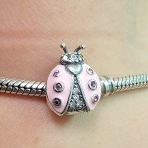 Charm Pink Bug sparkling sterling 925 for Pandora bracelet
